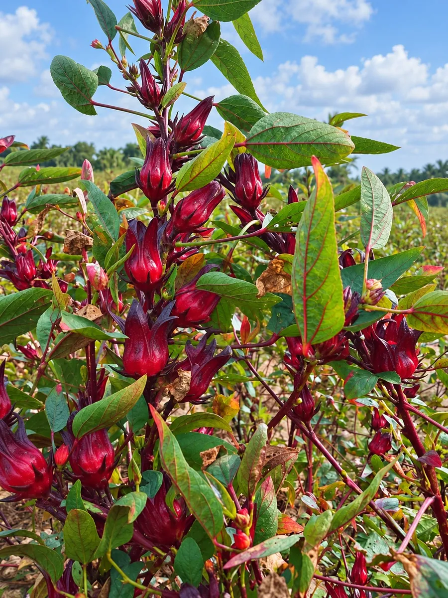 Whole calyces ripening on the stalk